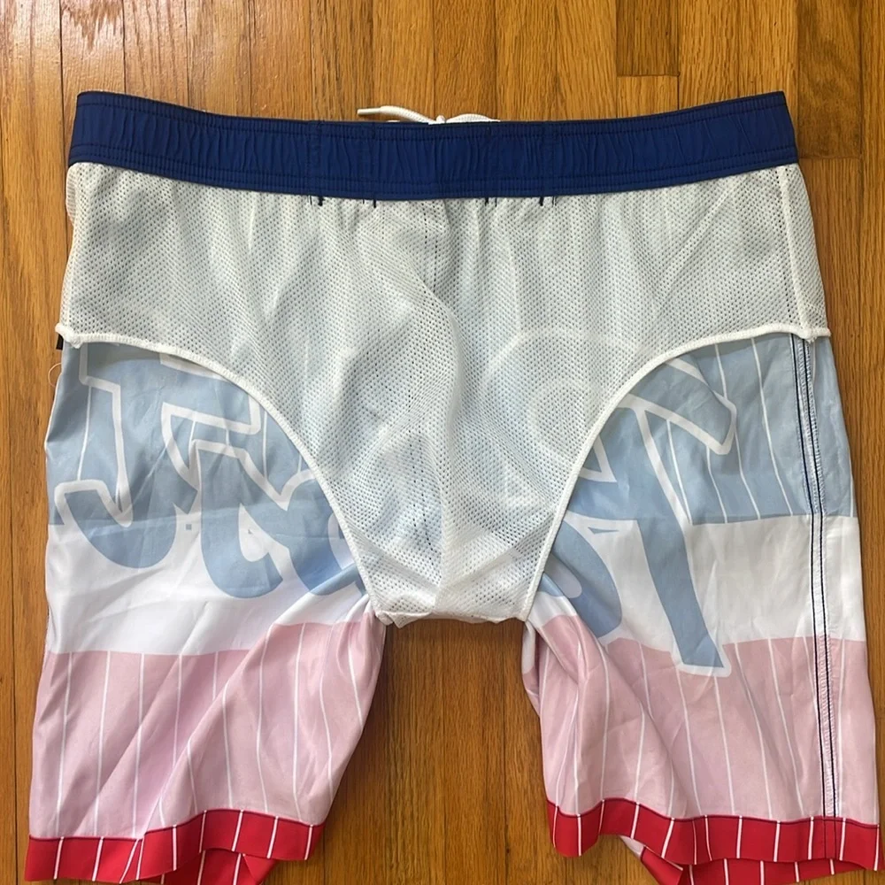 Pabst Blue Ribbon Beer Swim Trunks Boardshorts - Medium